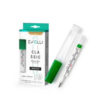 EVOLU Classic elohopeaton kuumemittari ravistelulaitteella 1 kpl