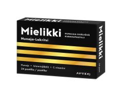 Apteq Mielikki Kurkkupastilli Hunaja-Lakritsi 24 tabl