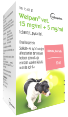 WELPAN VET 15 mg/ml + 5 mg/ml oraalisusp 50 ml