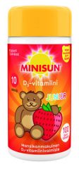 Minisun D-vitamiini Mansikka Nalle jr.10 mikrog 100 tabl